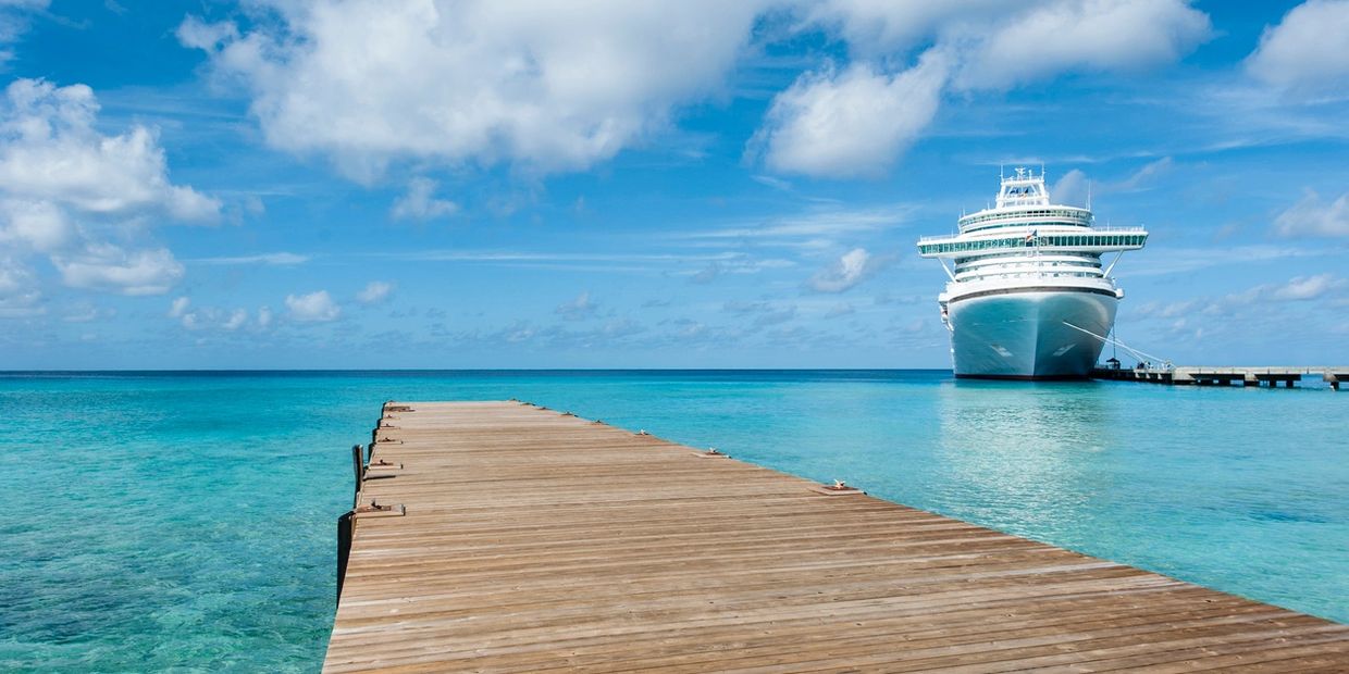 Cruise ship at dock in the Caribbean