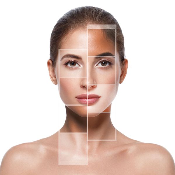 A woman's face showing reduction in pigmentation of skin with skin lightning and glowing effect