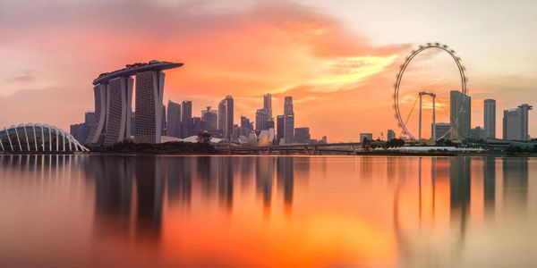 Singapore, skyline, mbs, Marina Bay Sands, Singapore flyer