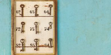 A board with keys and numbers