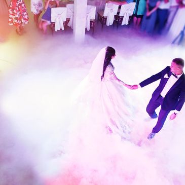 We offer special lighting effect such as up lighting, Moving heads, Dance lighting, dry ice fog, & c