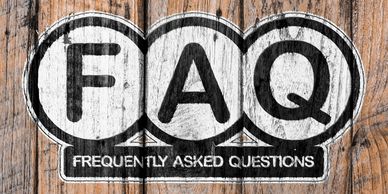 Frequently Asked Questions image on a wood background