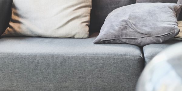 closeup of cushions on a sofa 