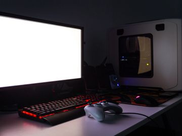 A gaming pc on a desk