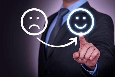 From sad face to smiley face, depression, psychotherapy hypnotherapy