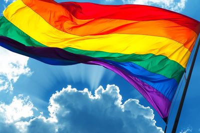 Image of rainbow flag representing lgbt people