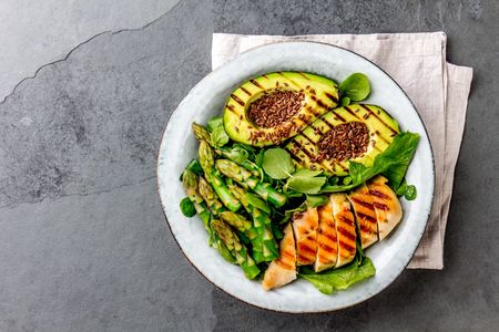 Healthy salad with protein. Nutrition is medicine
