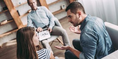 Couples talks: Therapy can help to resolve disagreements between romantic partners & family members.