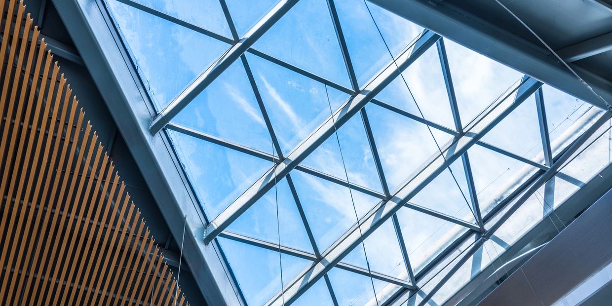 Glass skylight, created to let nature bring live inside your work space.