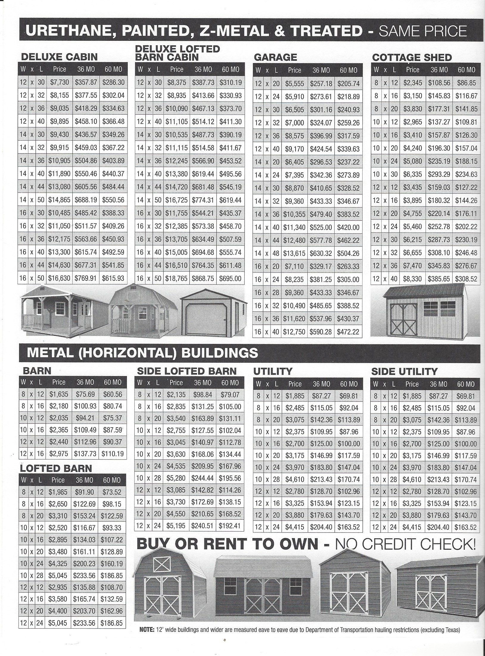 derksen storage prices sealy portable buildings