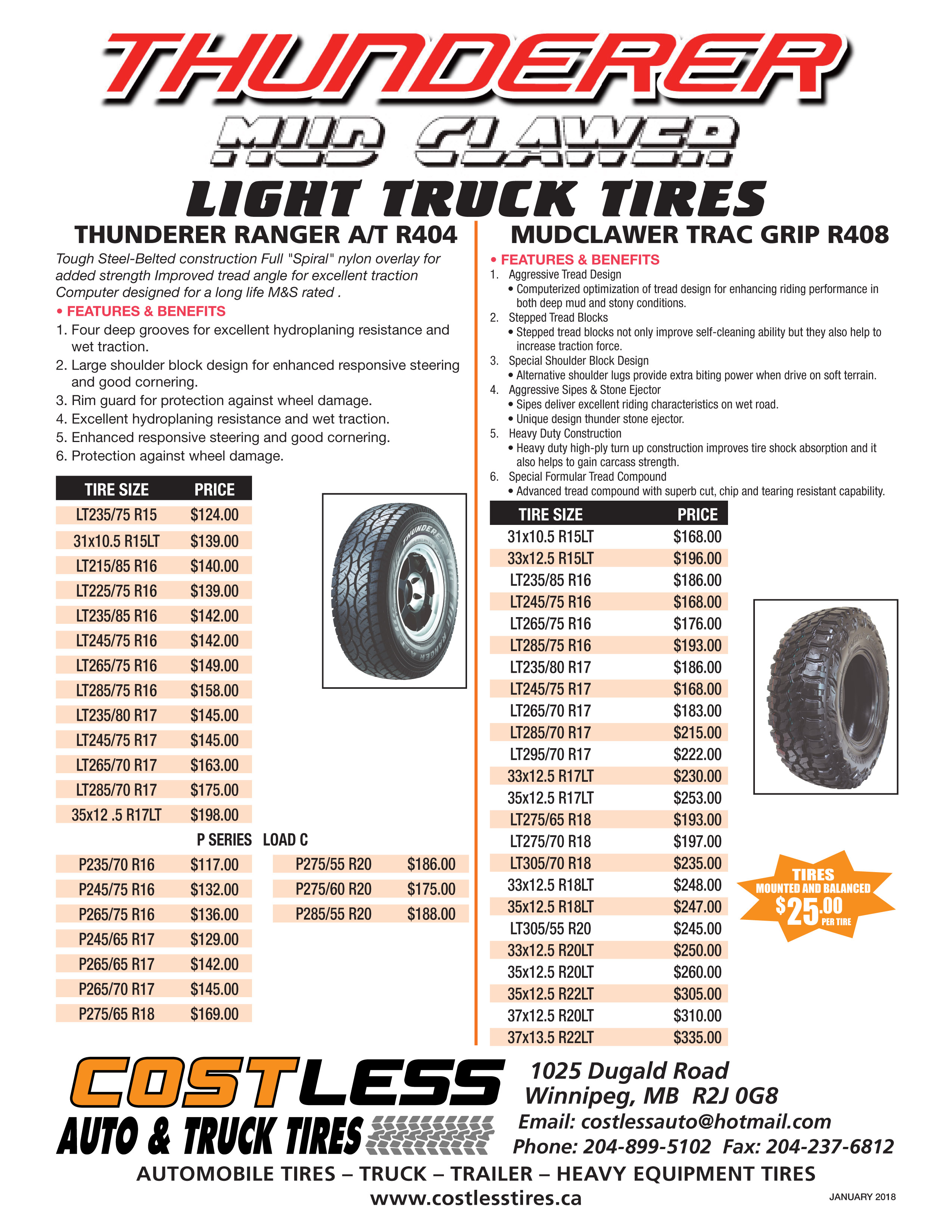 Costless Auto and Truck Tires Prices Costless Auto and Truck Tires