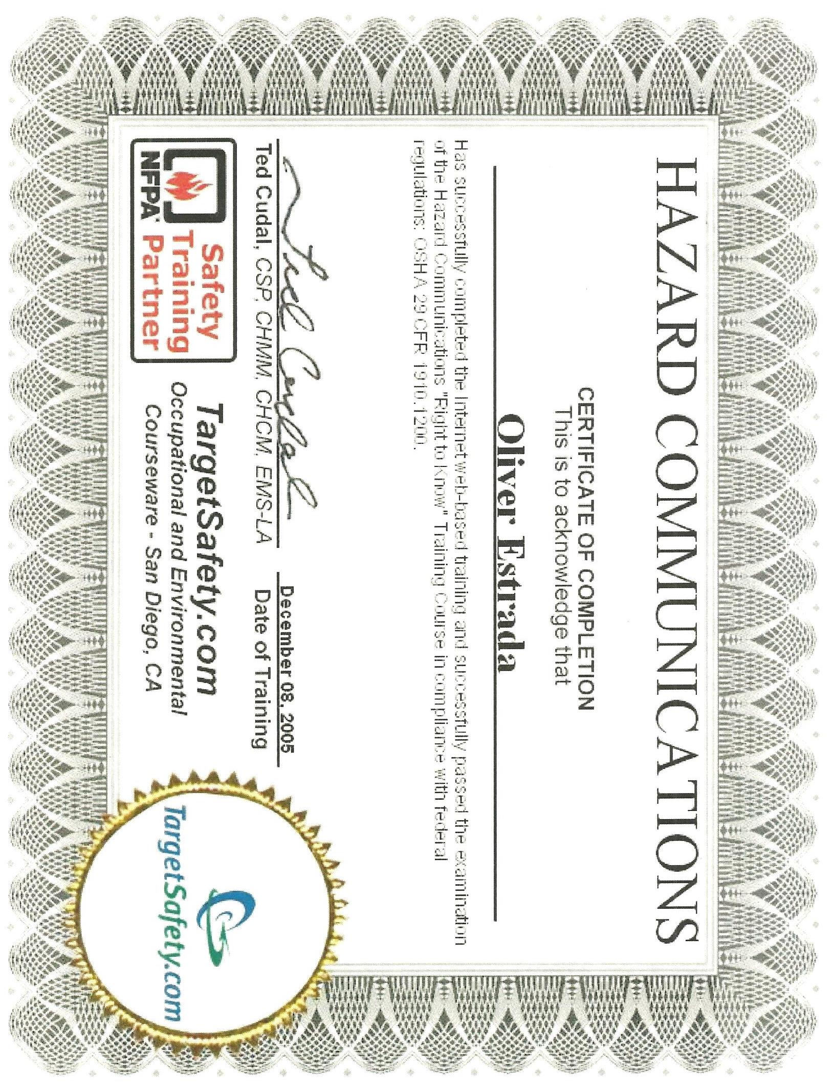 Fall Protection Certification Template