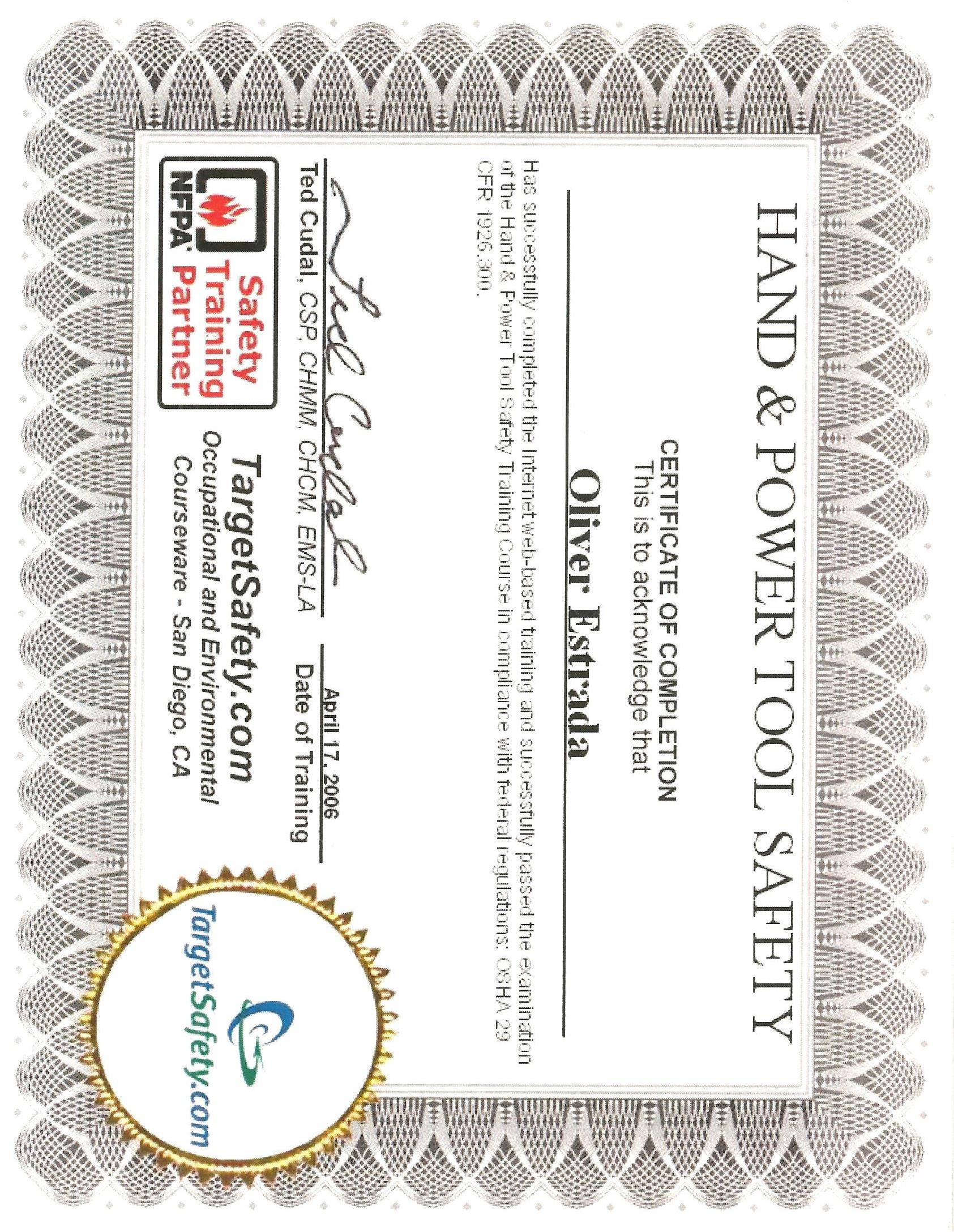 Fall Protection Certification Template