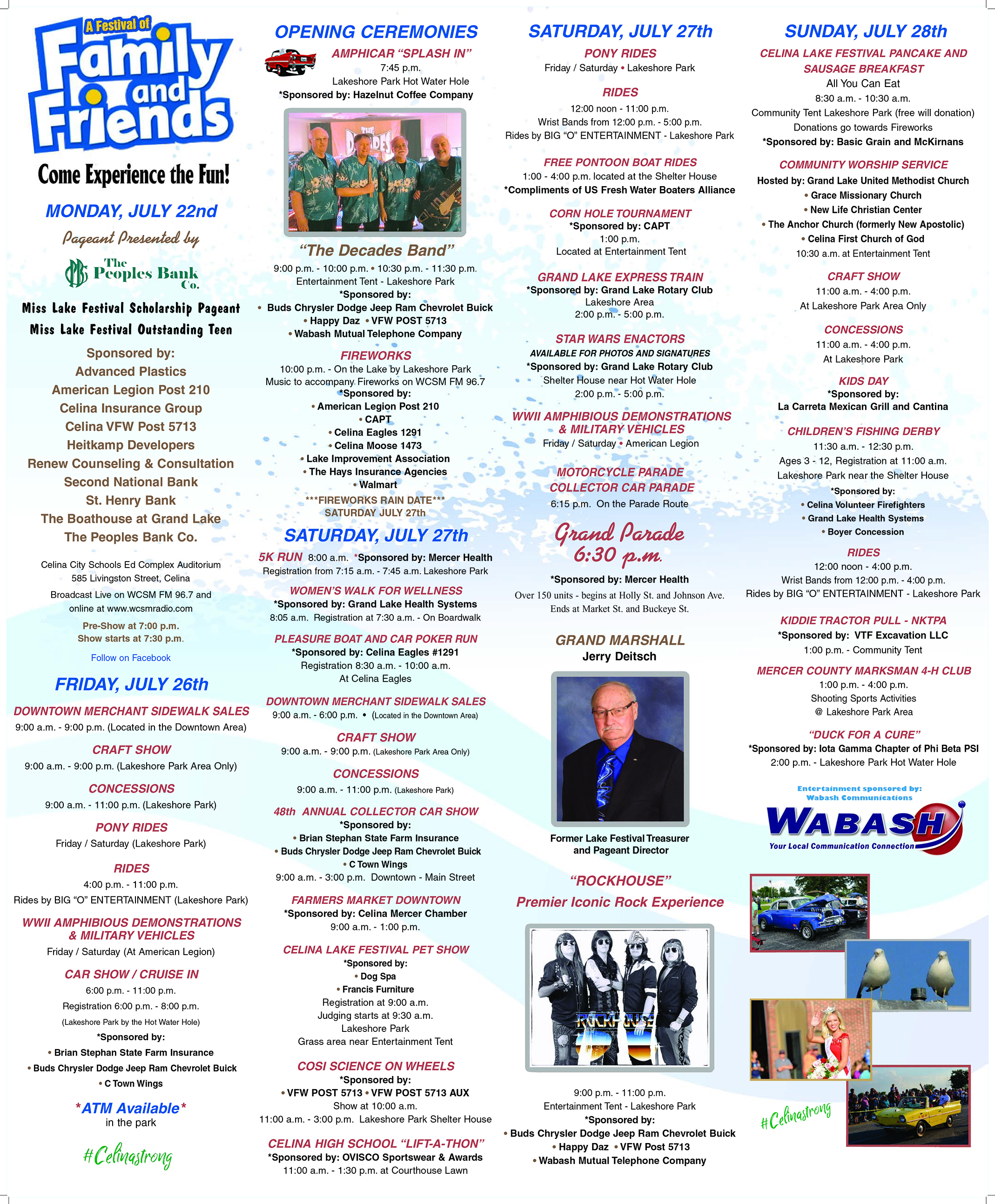 Schedule Celina Lake Festival