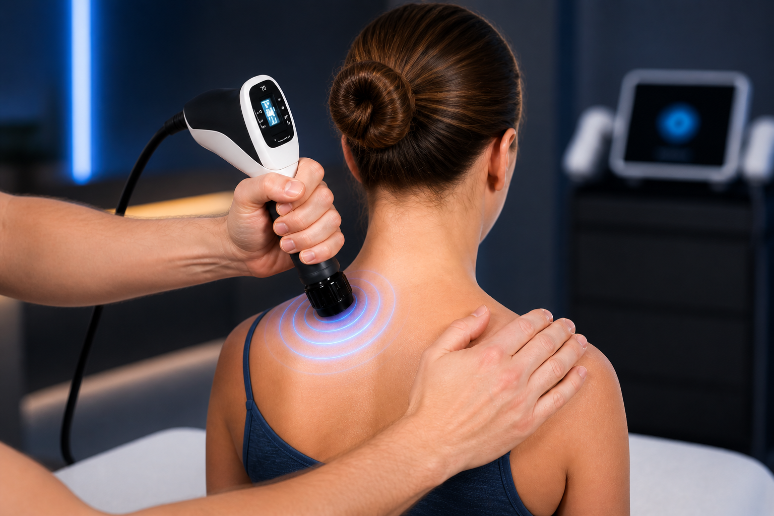 OrthoWave shoulder protocol treatment in progress