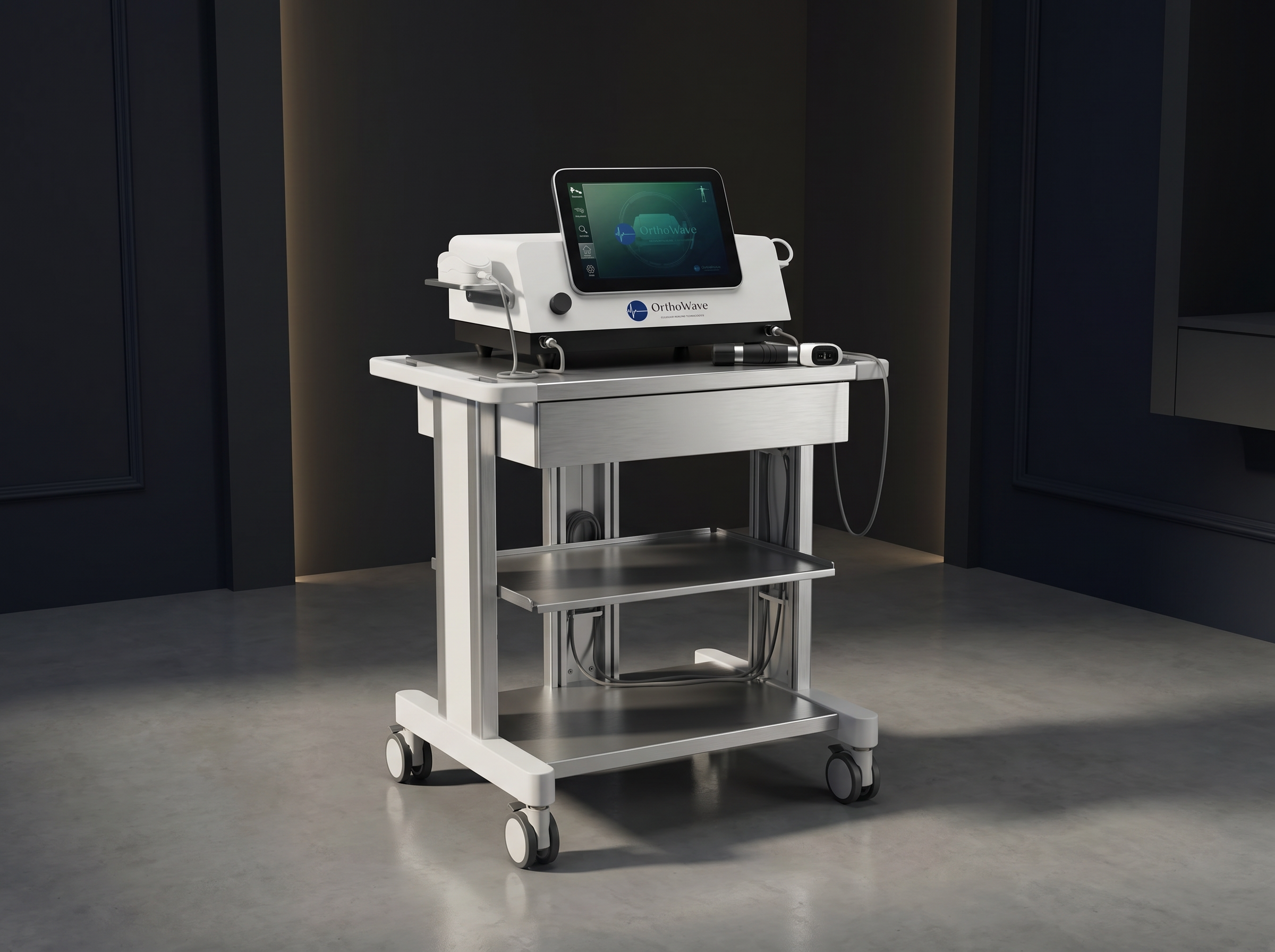 The OrthoWave DualSync System on stand