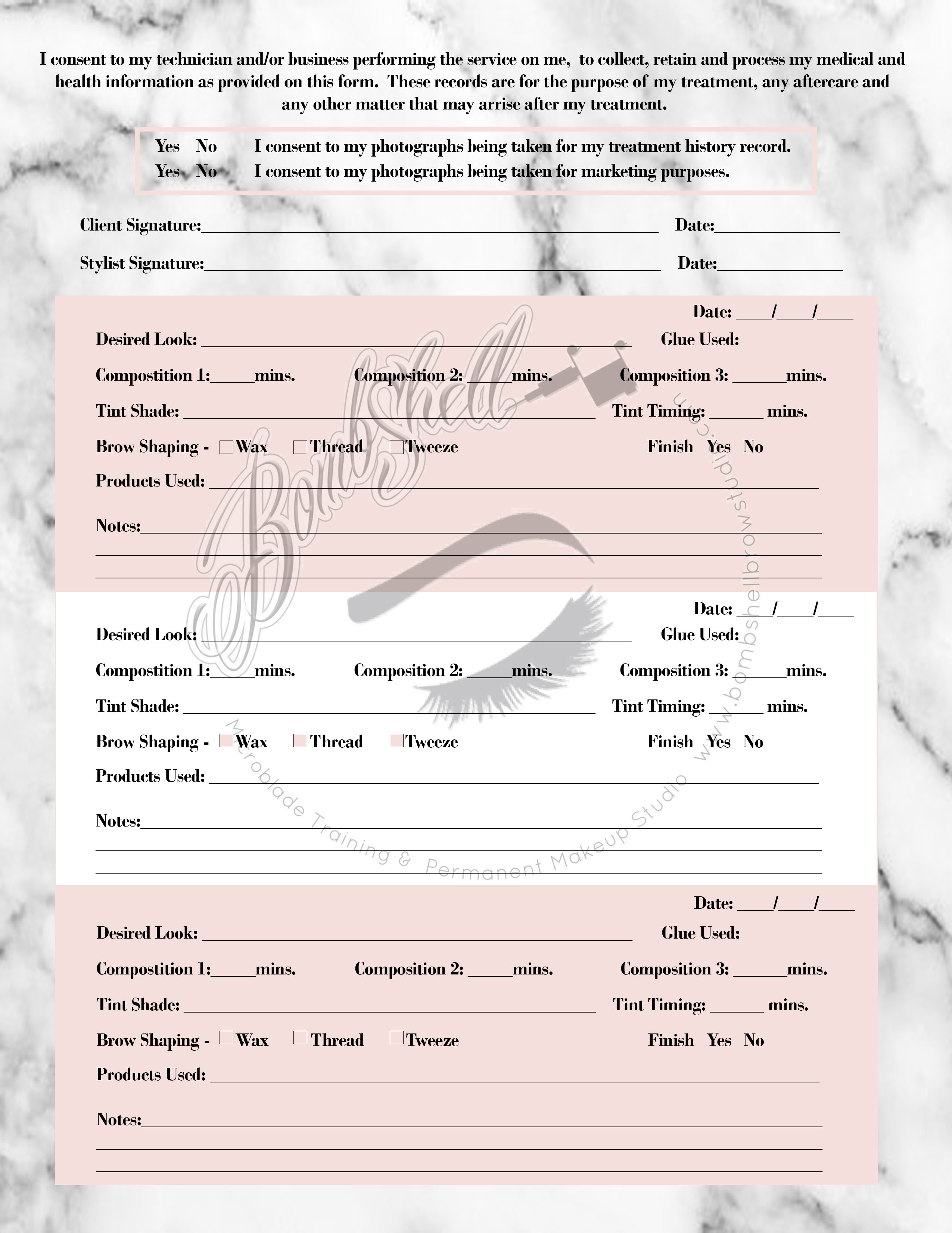Consent Forms | Bombshell Beauty & Brow Microblading Studio