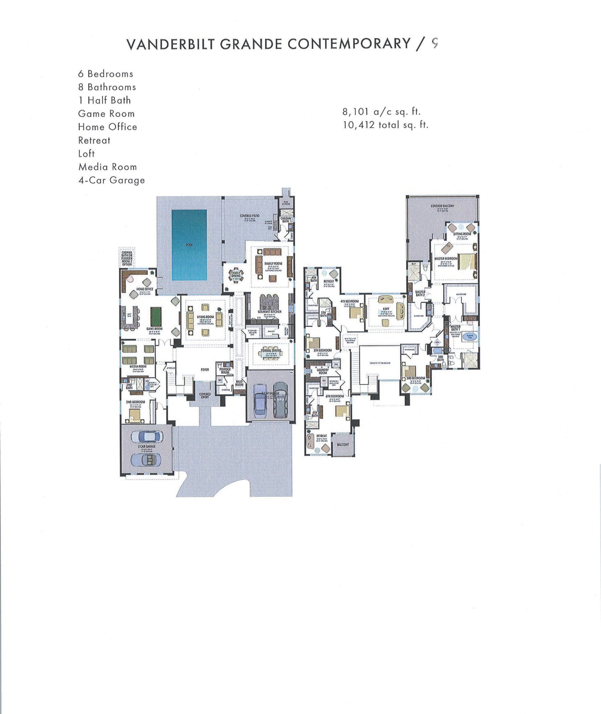 Boca Bridges Vanderbilt Grande — Contemporary — historical plan sheet