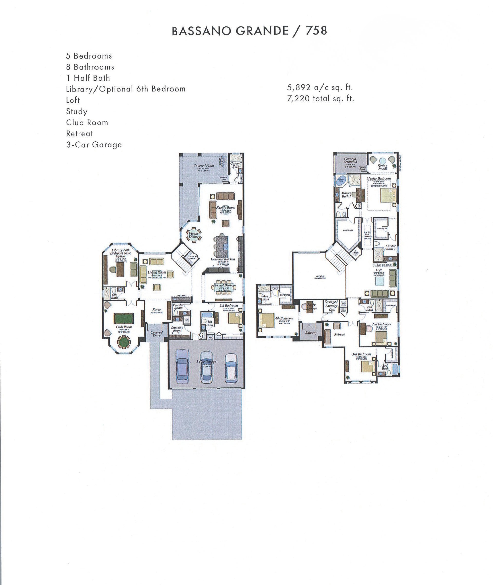 Boca Bridges Bassano Grande — Mediterranean / Transitional — historical plan sheet