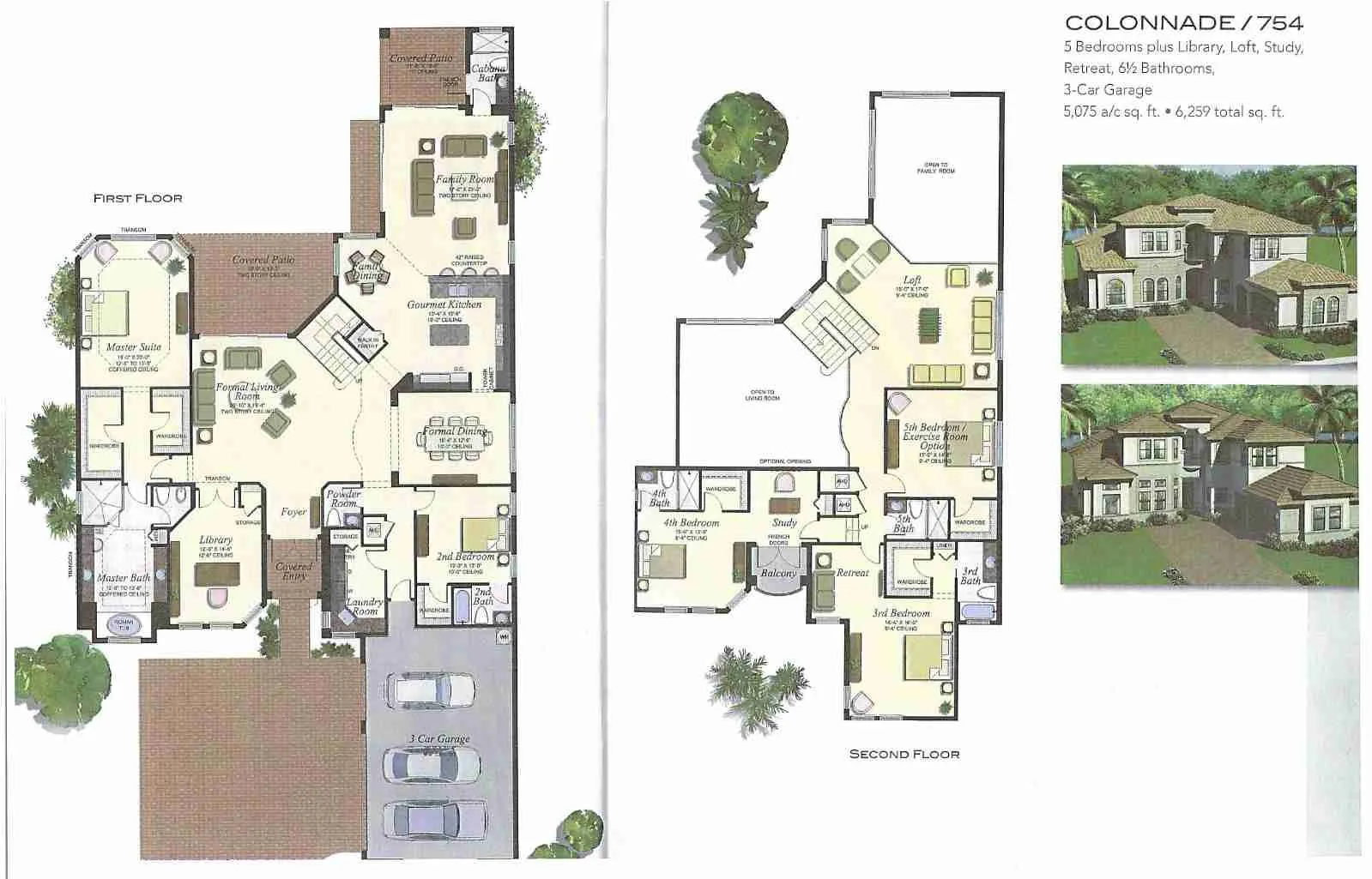 Seven Bridges Colonnade historical floor-plan scan with clipped edges