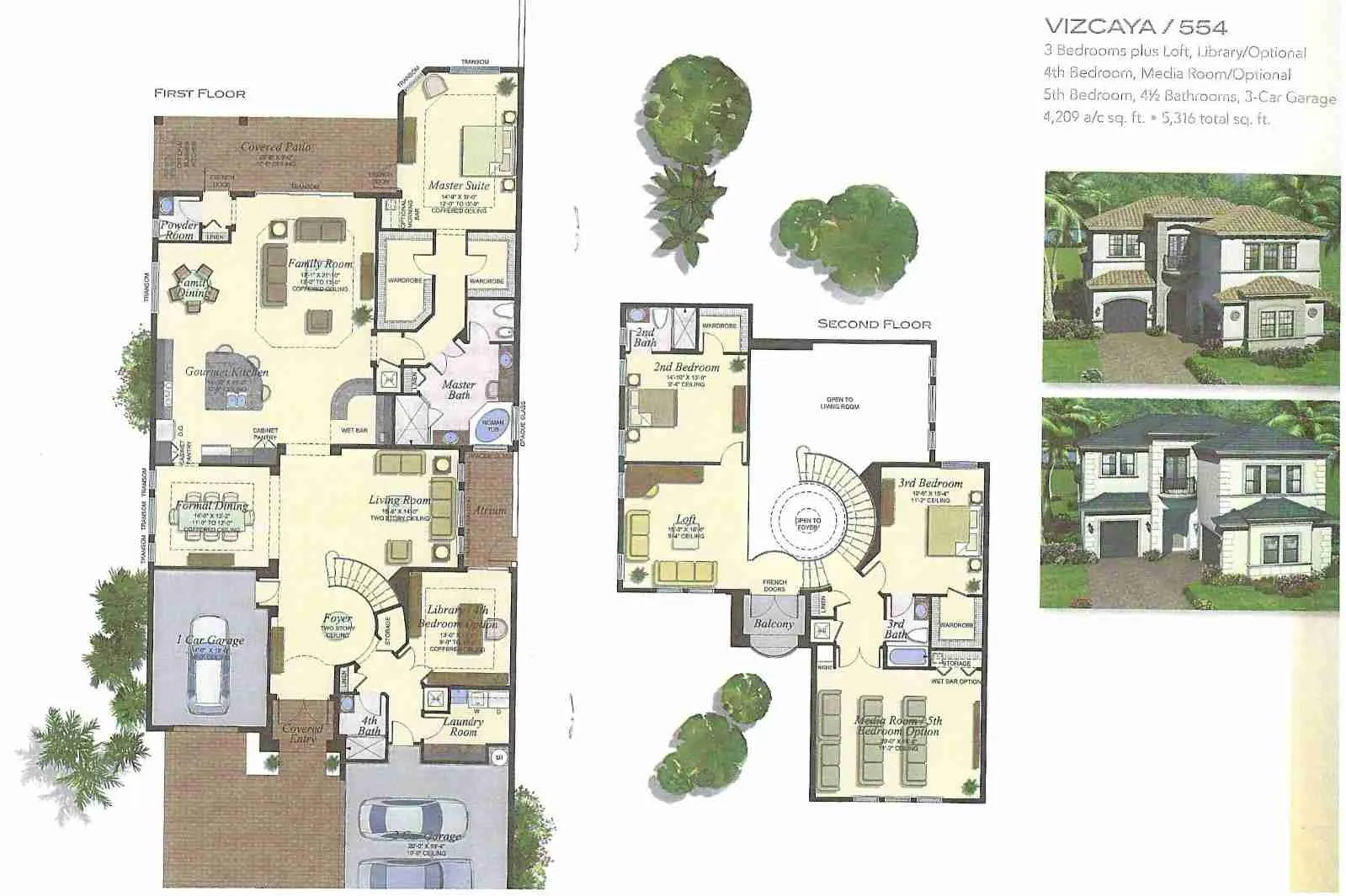 Seven Bridges Vizcaya historical floor-plan scan with clipped edges