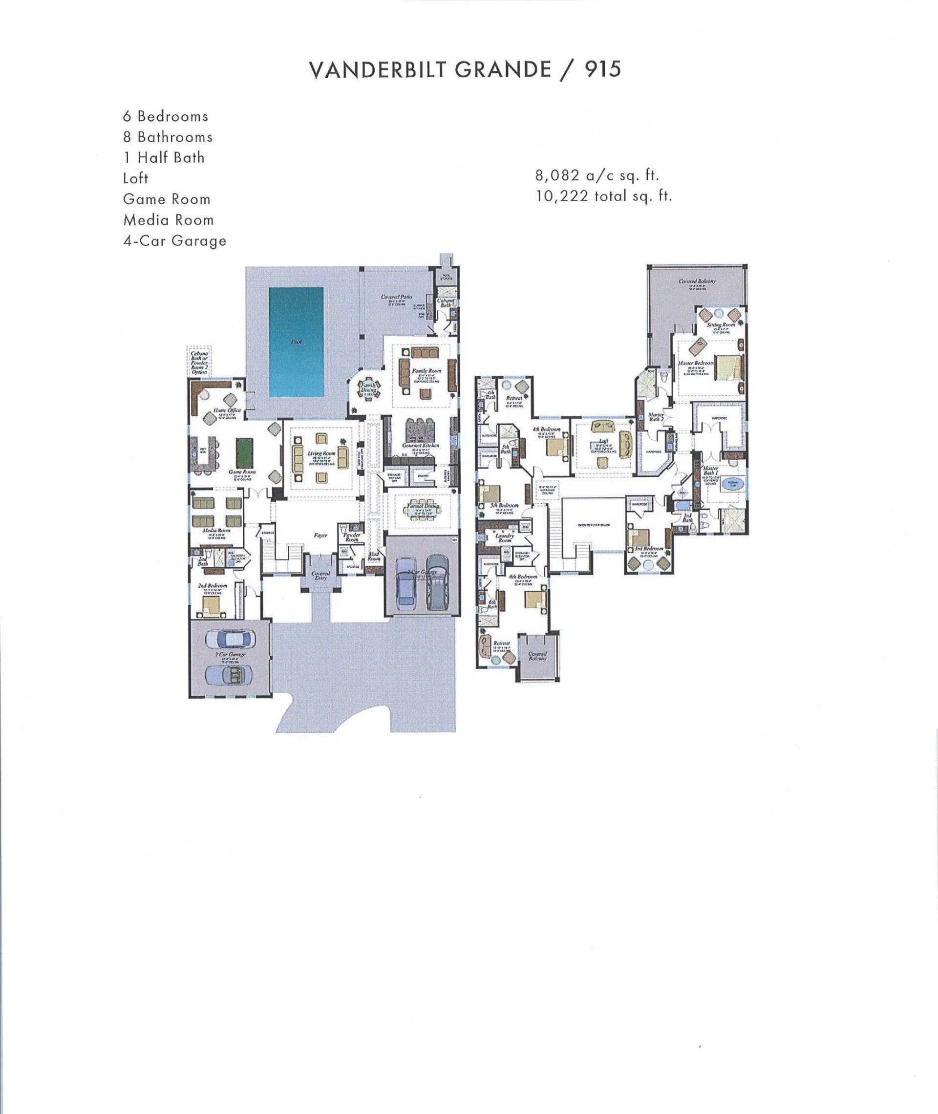 Boca Bridges Vanderbilt Grande — Mediterranean / Transitional — historical plan sheet