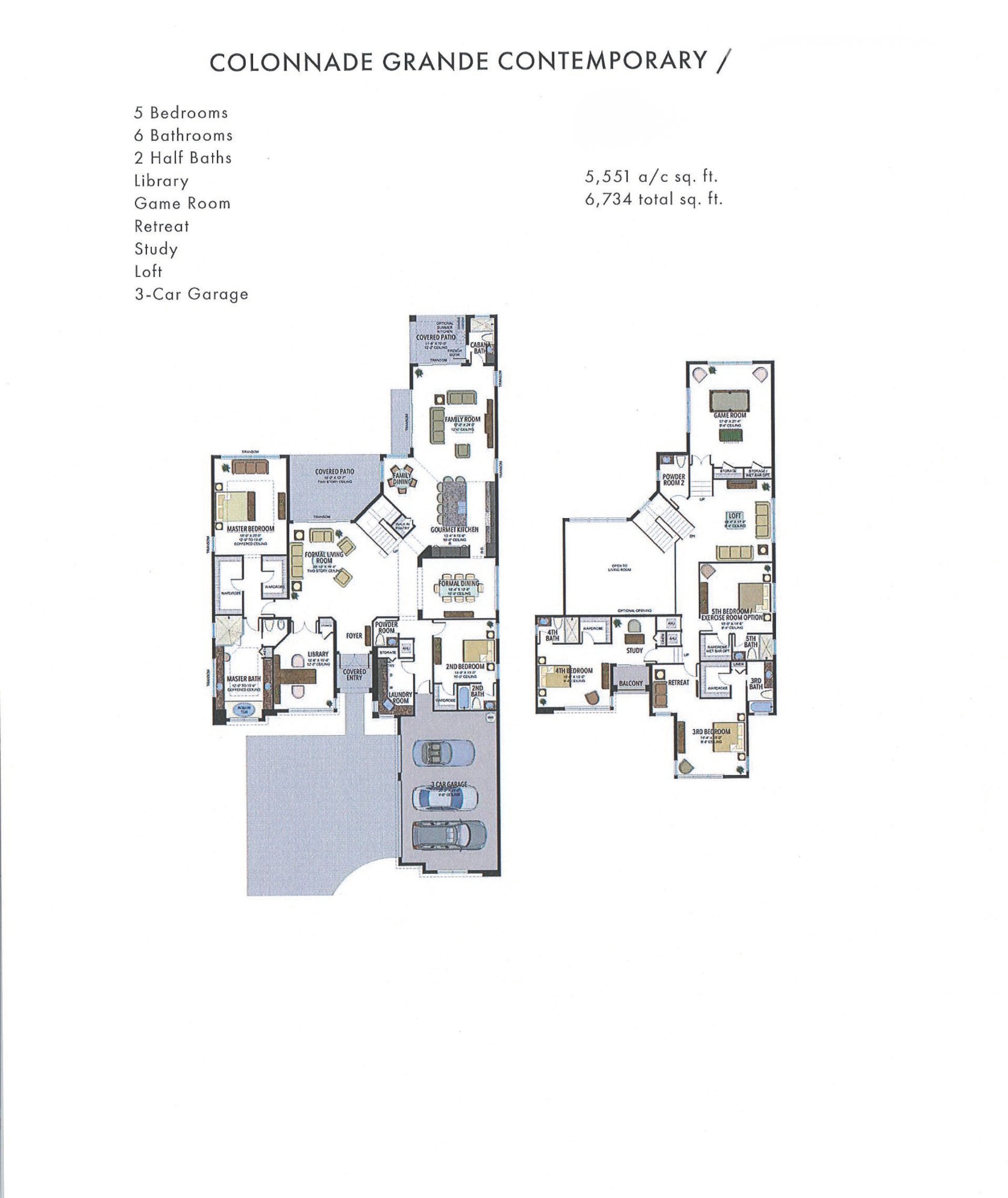 Boca Bridges Colonnade Grande — Contemporary — historical plan sheet