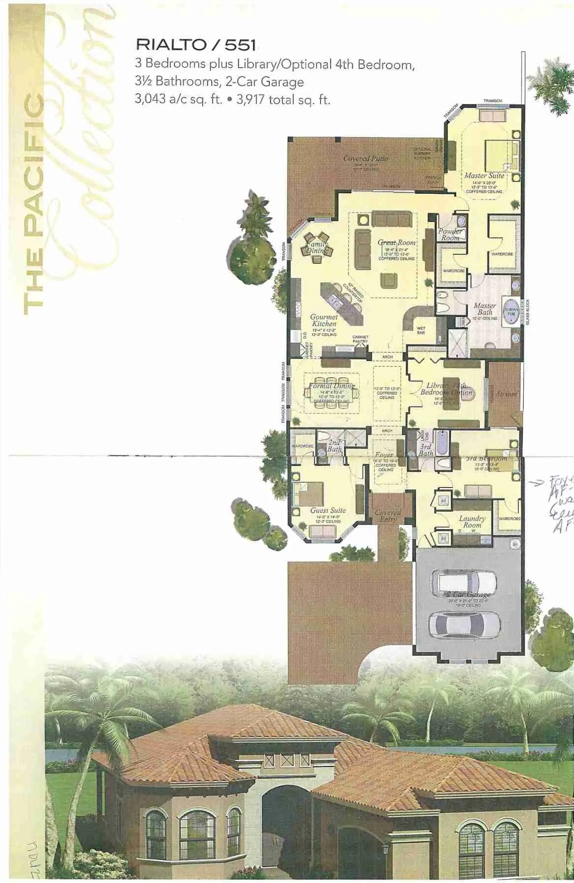 The Bridges Rialto historical floor-plan drawing
