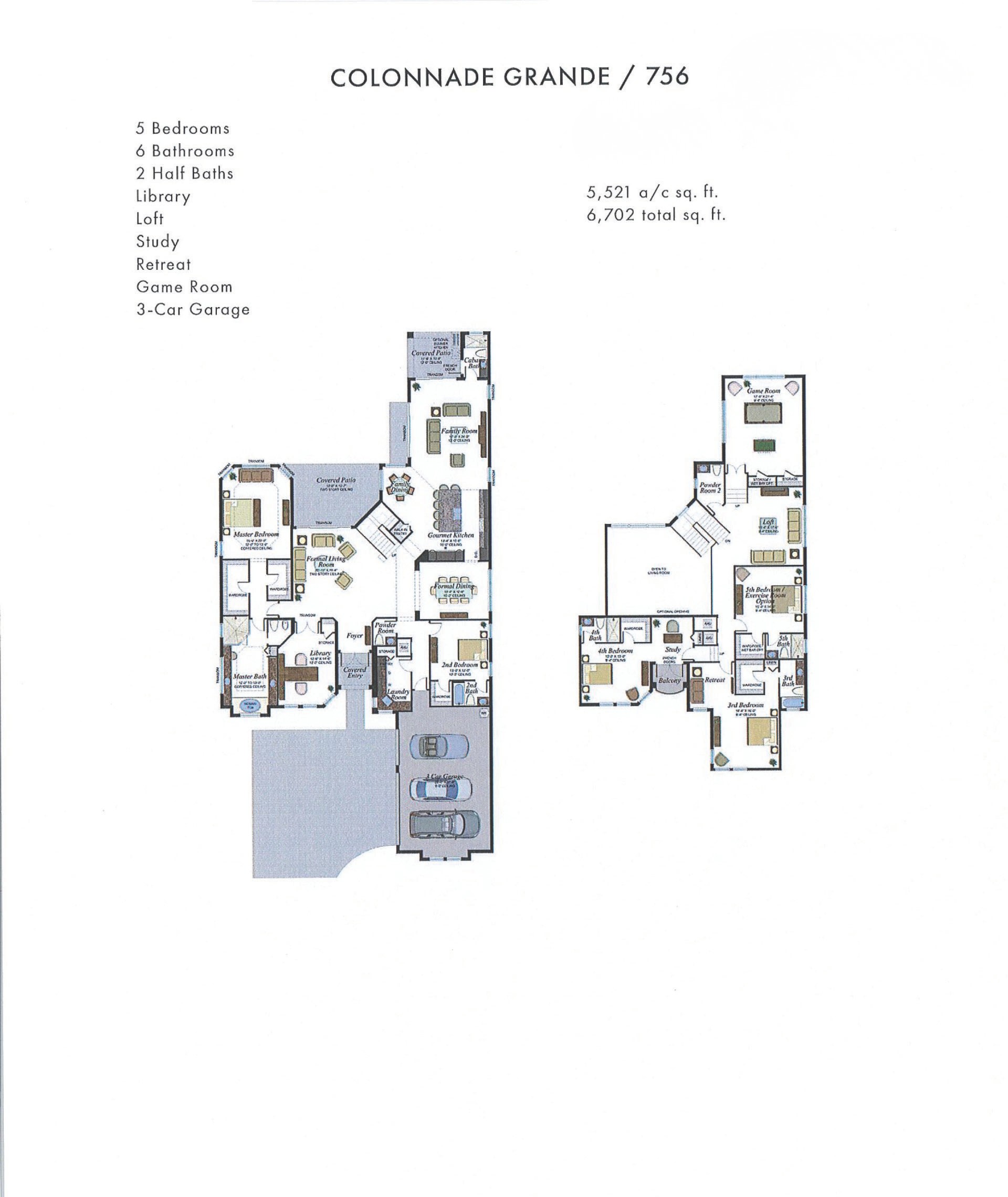Boca Bridges Colonnade Grande — Mediterranean / Transitional — historical plan sheet