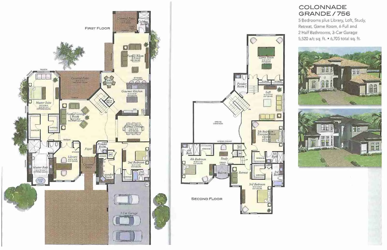 Seven Bridges Colonnade Grande historical floor-plan scan with clipped edges