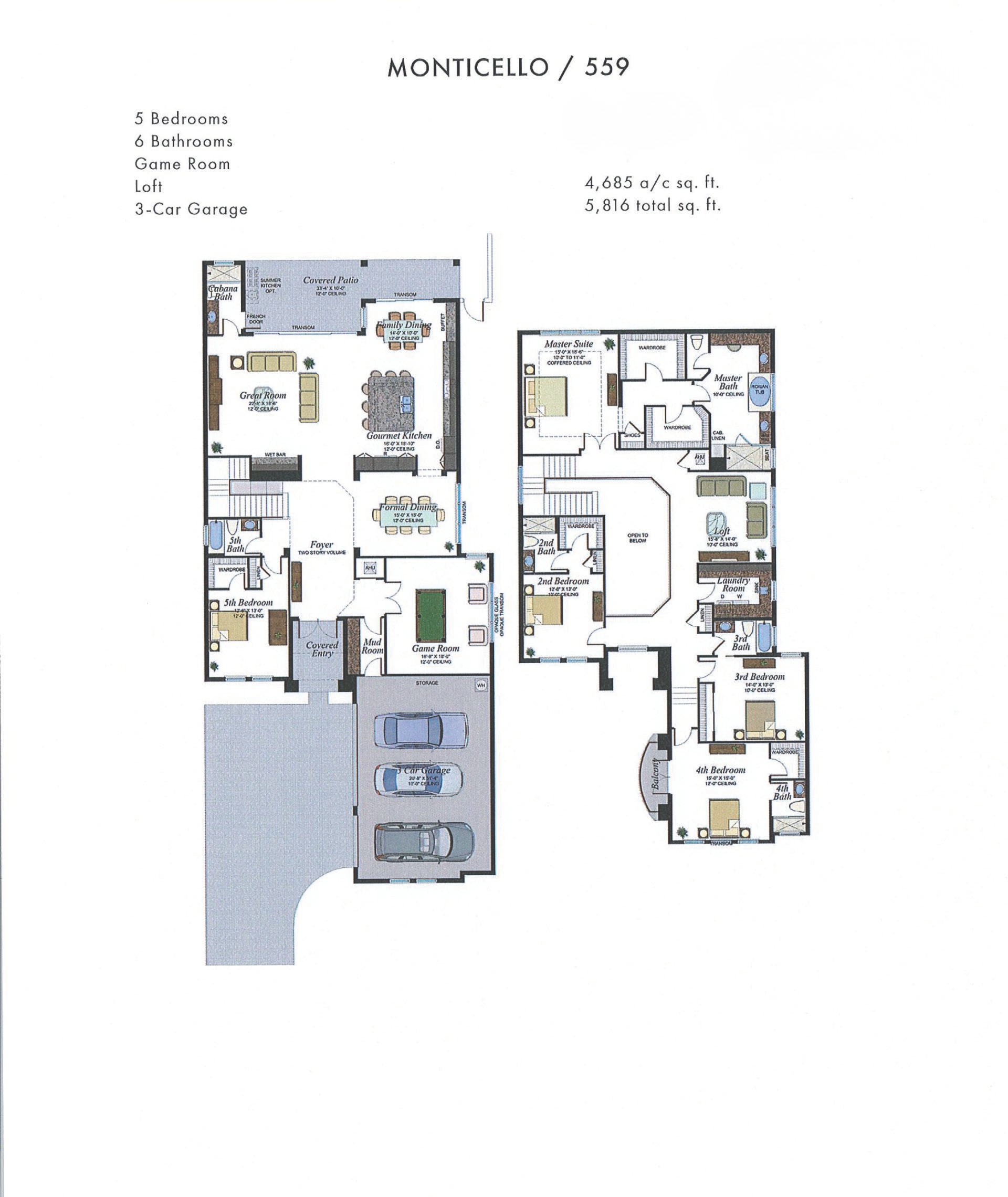 Boca Bridges Monticello — Mediterranean / Transitional — historical plan sheet