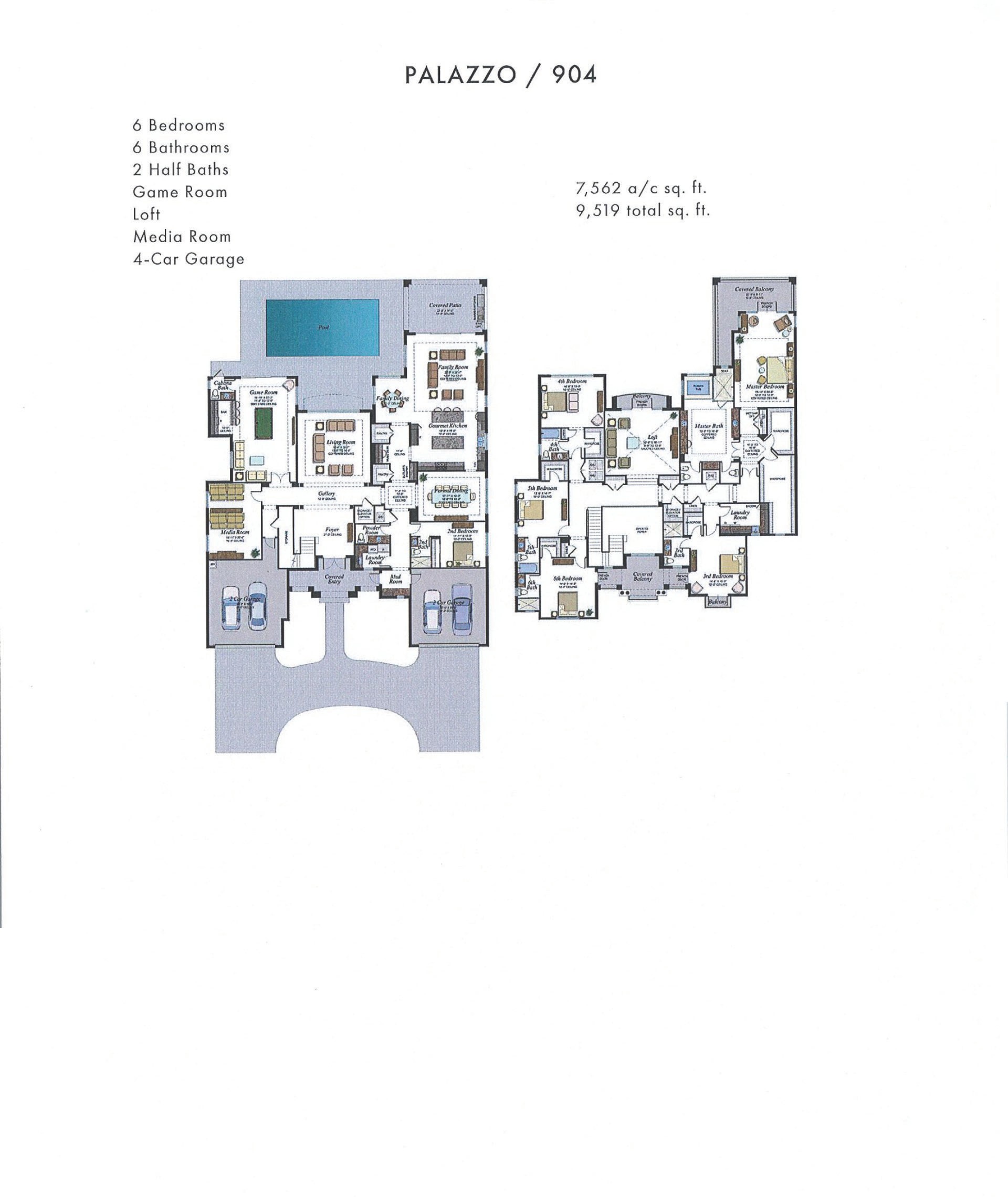 Boca Bridges Palazzo — Mediterranean / Transitional — historical plan sheet