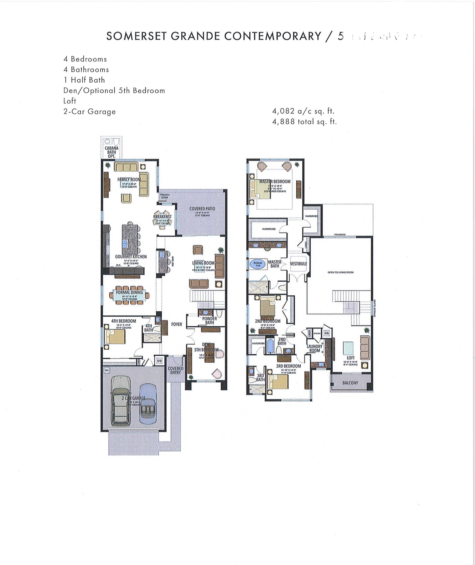 Boca Bridges Somerset Grande — Contemporary — historical plan sheet