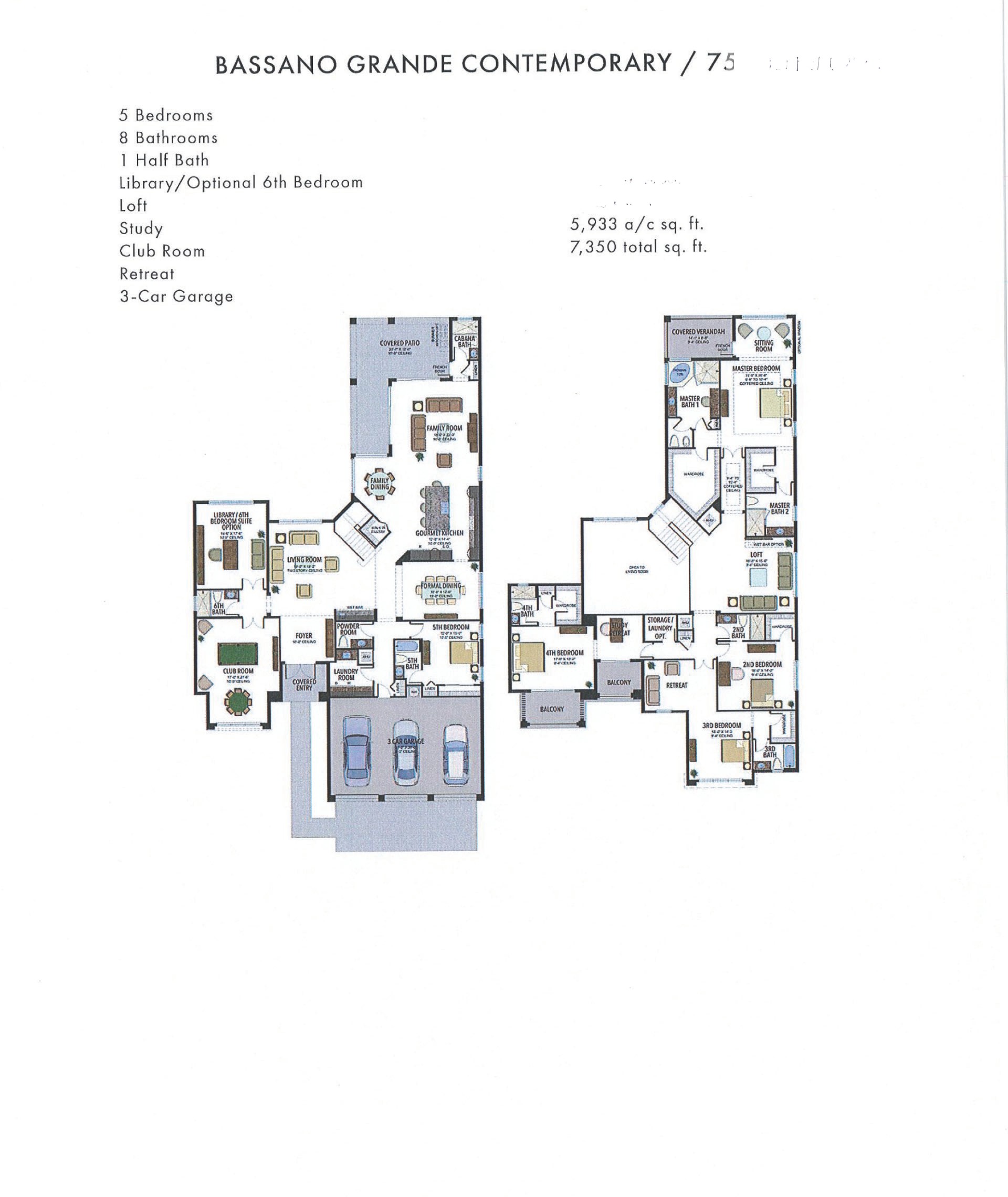 Boca Bridges Bassano Grande — Contemporary — historical plan sheet