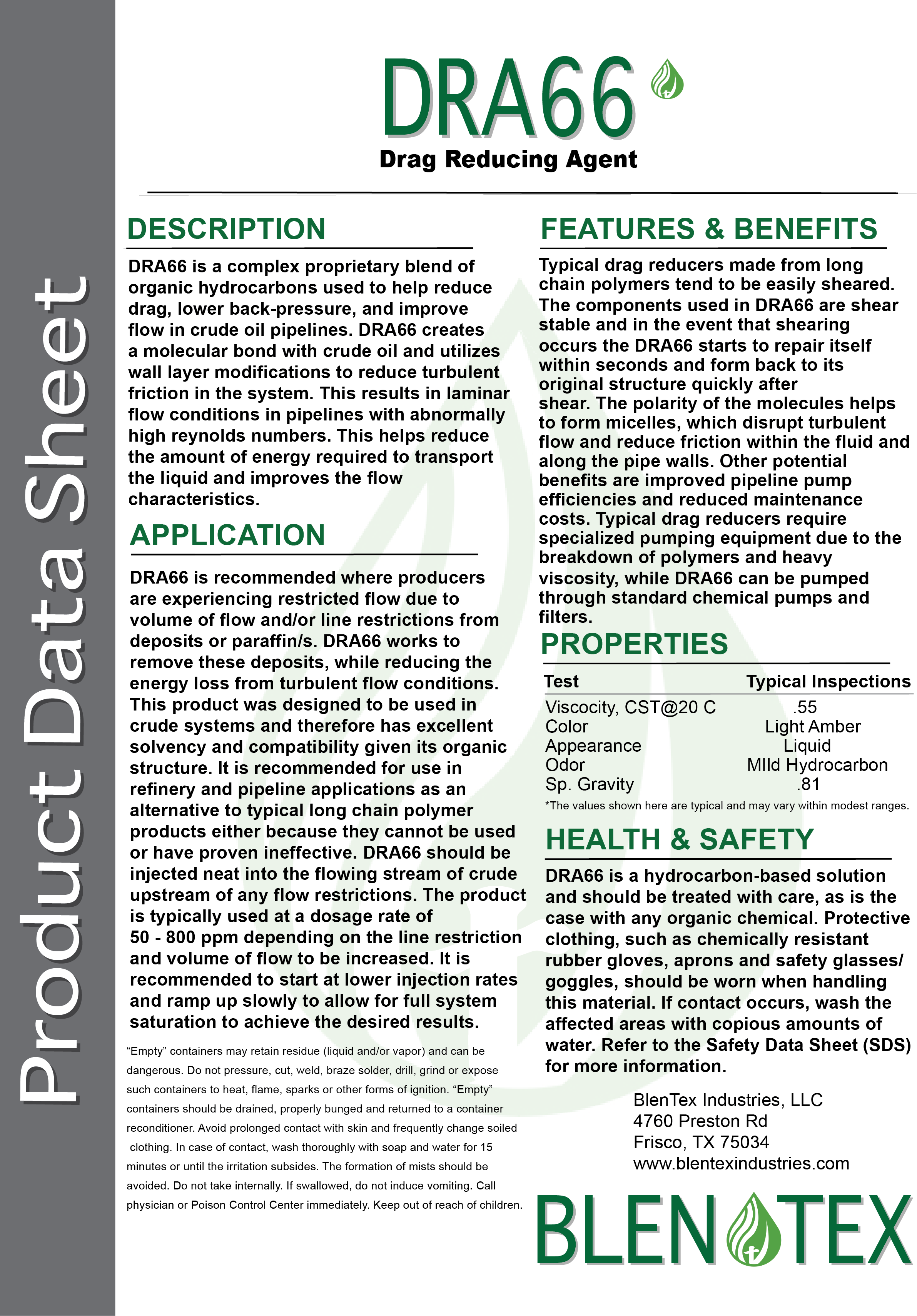 Drag Reducing Agents BlenTex Industries