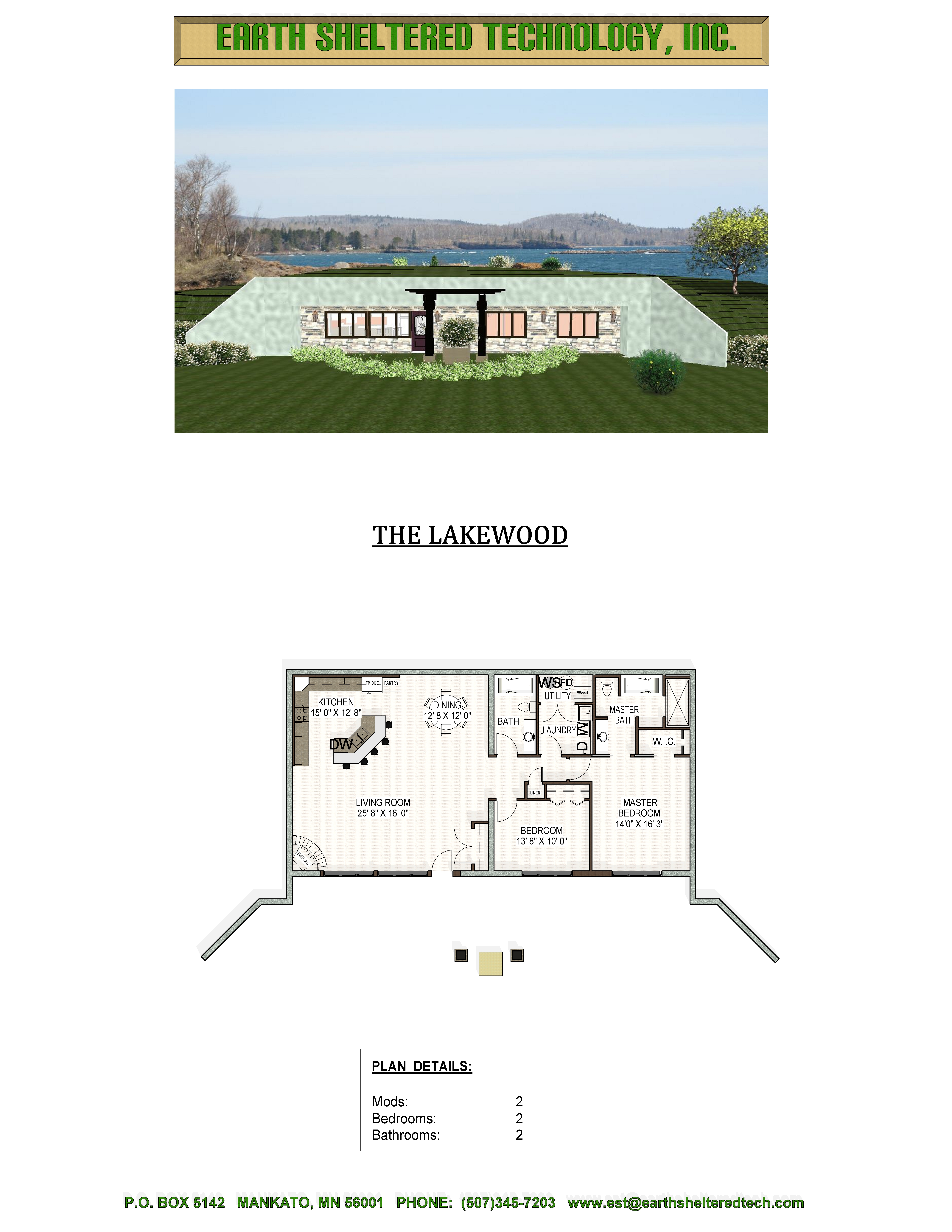 Earth Sheltered Technology - Earth Home, Floor Plans