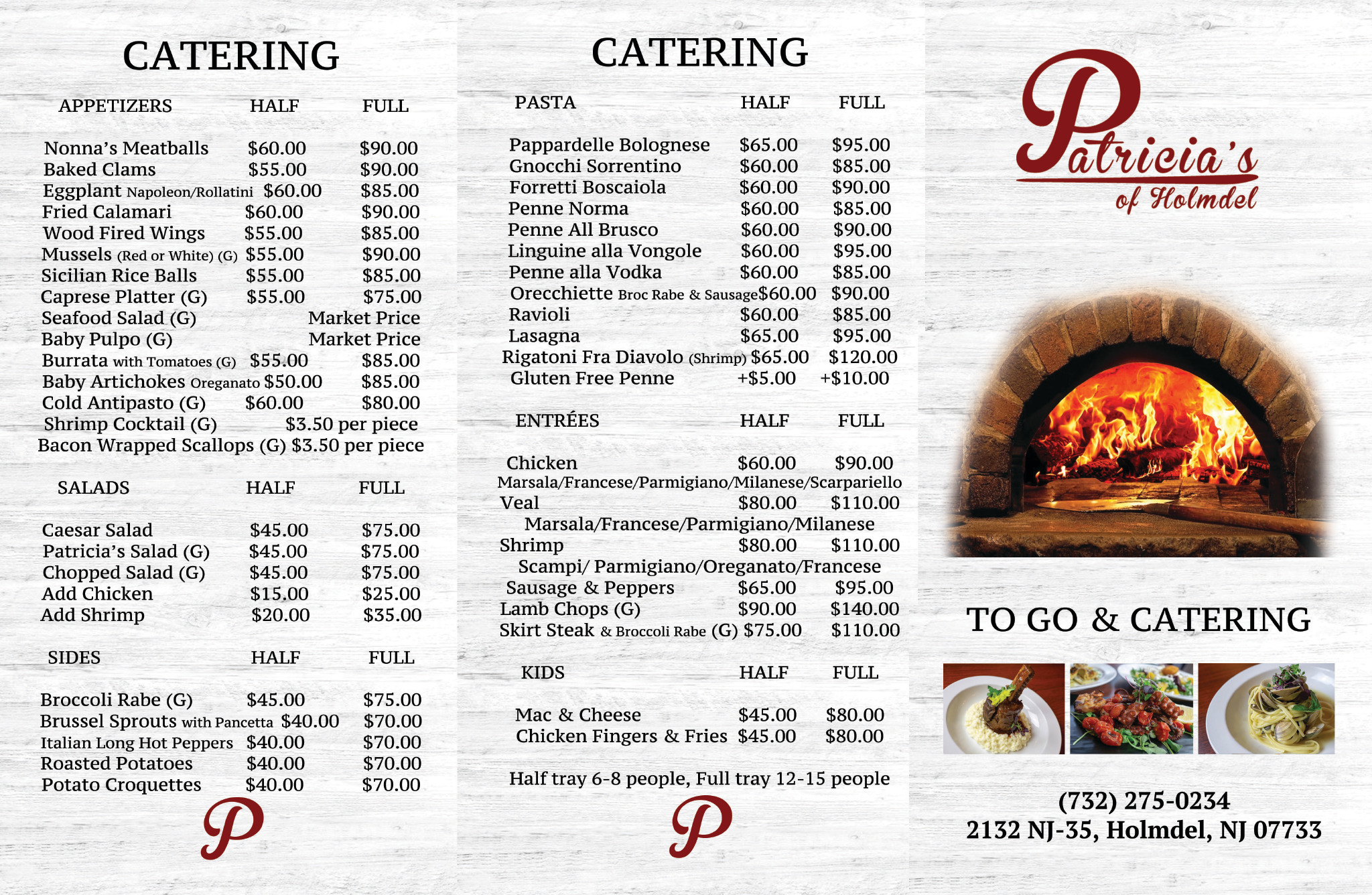 Menus Patricia's of Holmdel