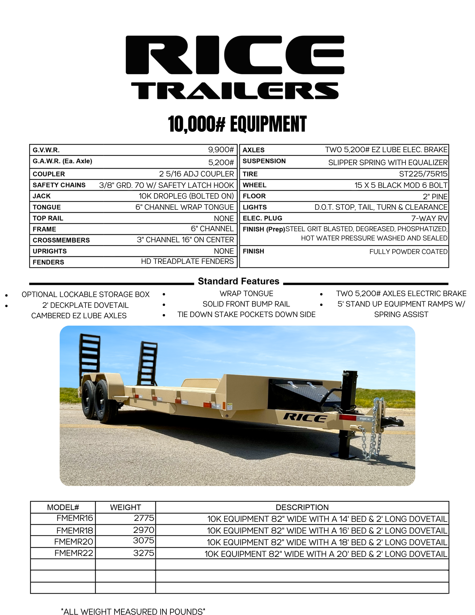 5x10 Rice Trailers 10K Equipment Trailers for Heavy-Duty Hauling- Rice Trailers