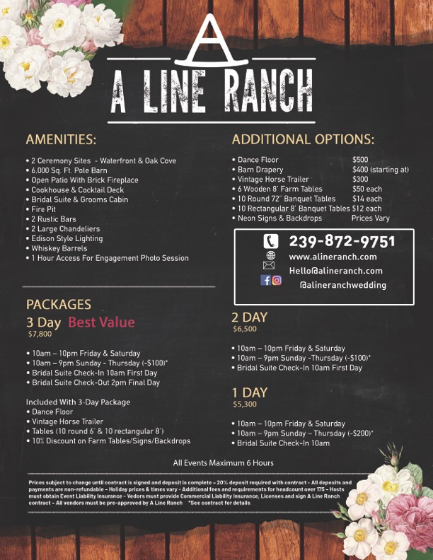 A Line Ranch - Wedding Venue, Weddings, Barn