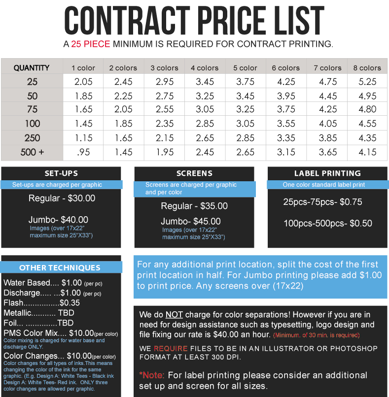 Printing Price List Design