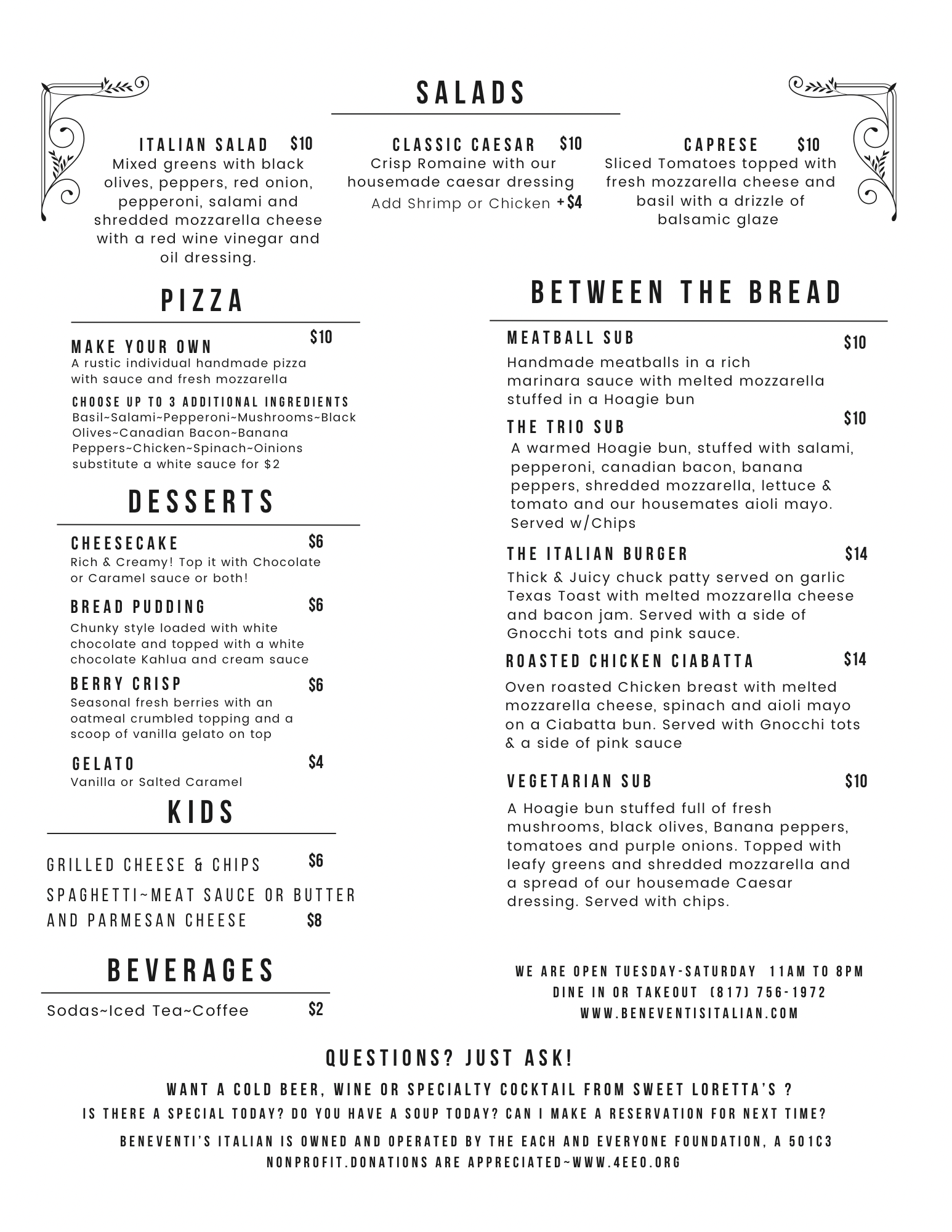 Beneventi's Italian Restaurant Italian Restaurant Mingus, Texas