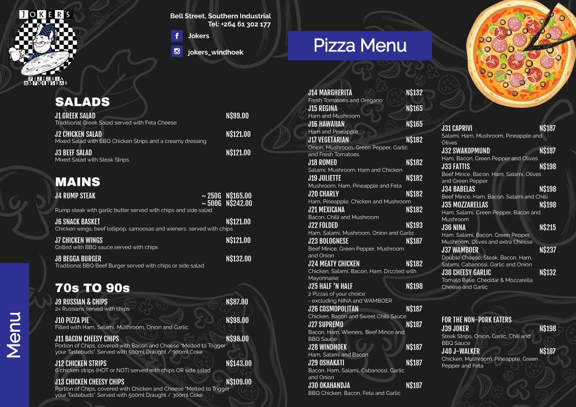 Windhoek Menus | Dial-A-Meal Namibia