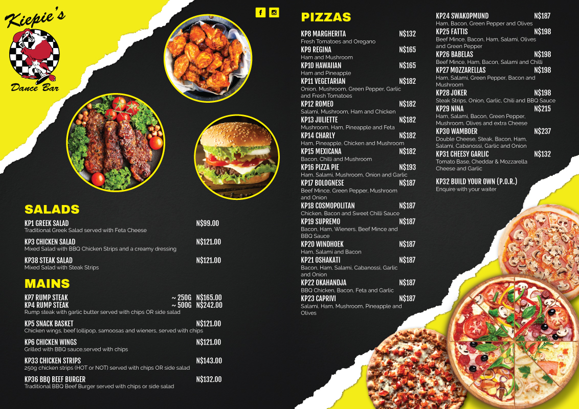 Windhoek Menus | Dial-A-Meal Namibia