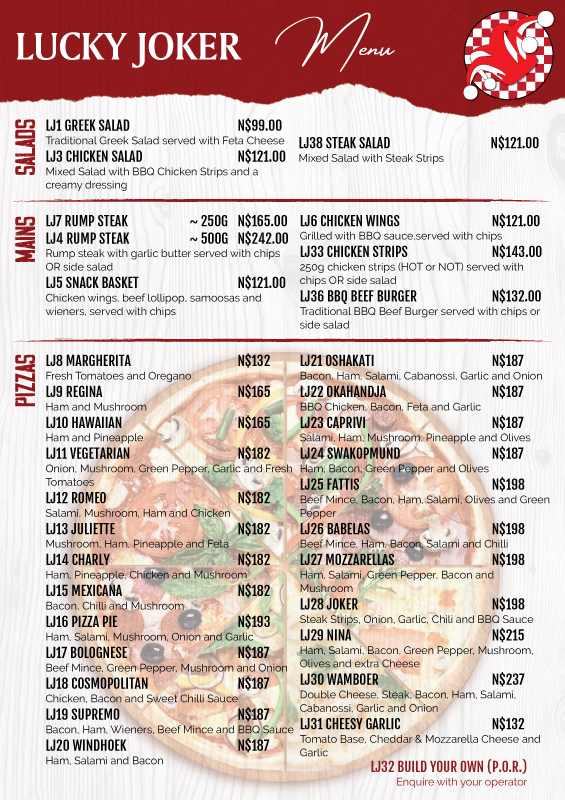 Windhoek Menus | Dial-A-Meal Namibia