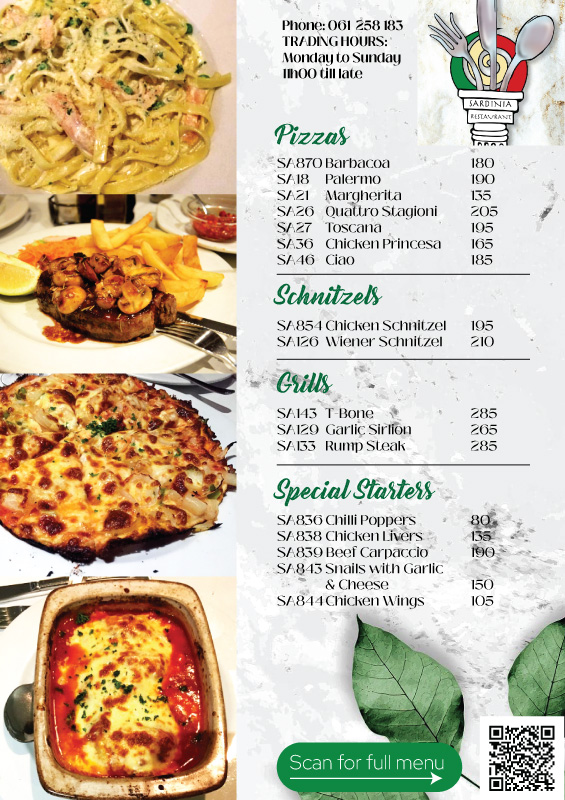 Windhoek Menus | Dial-A-Meal Namibia