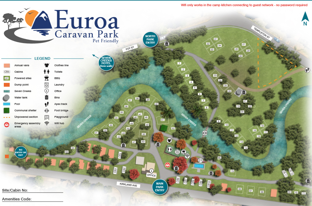 Euroa Map Park Map | Euroa Caravan Park