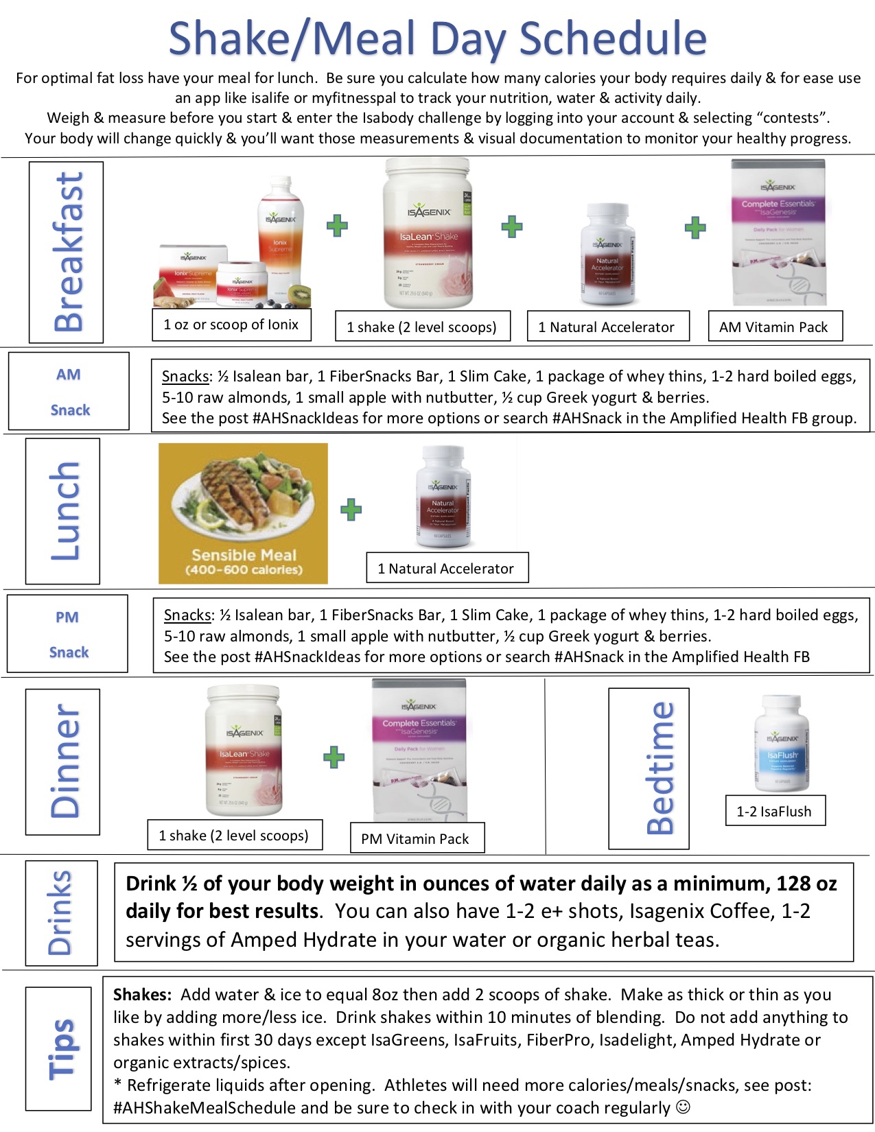 Flexible Isagenix Shake Day Schedule