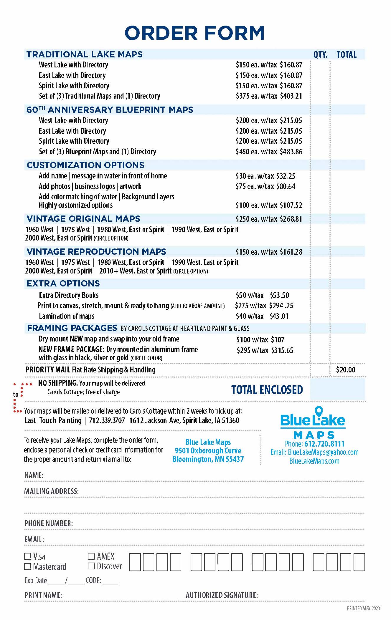 Map Bill. Order Order Page