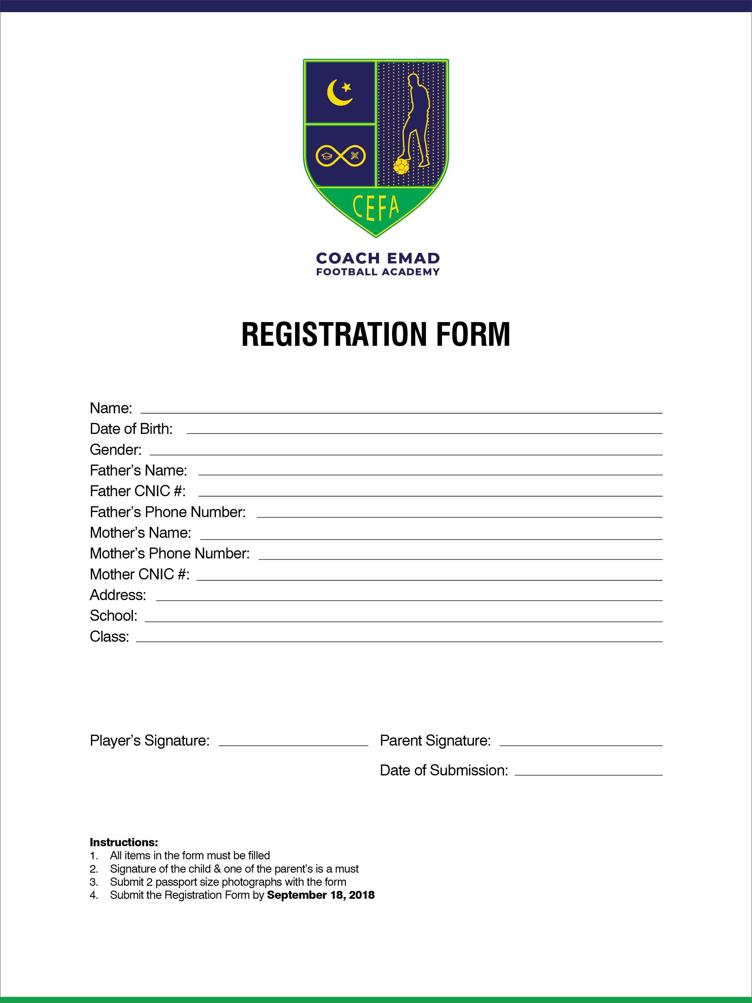 Cef Football Academy Coach Emad Foundation