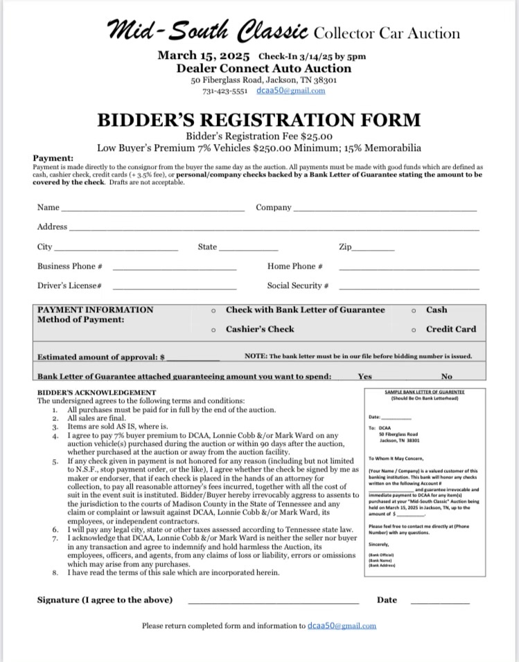 Bidder Forms